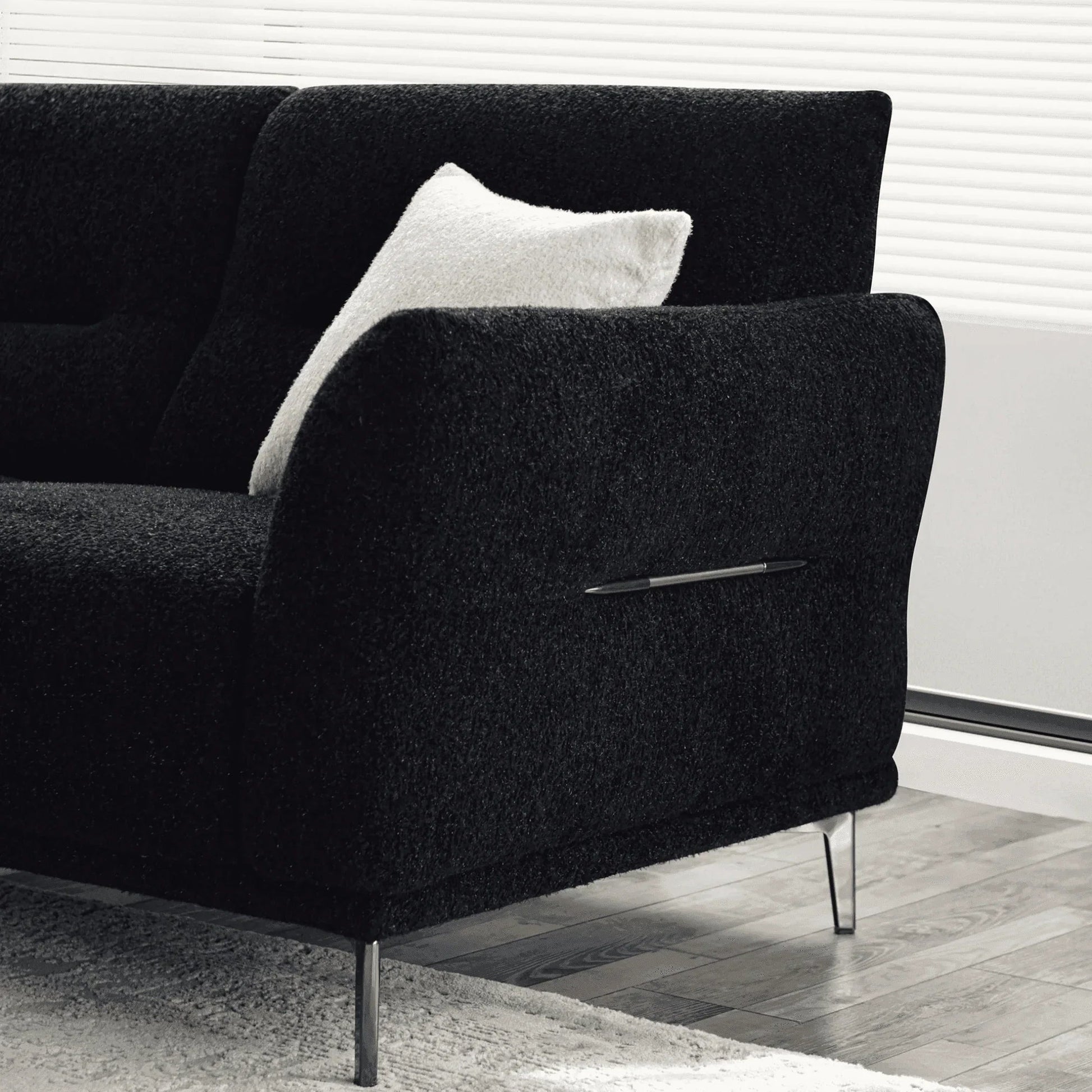 Albert Sofa Range in Black Lux Boucle Fabric
