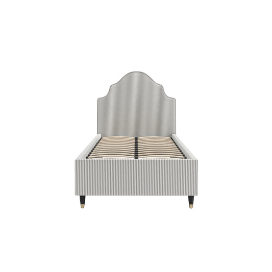 Mila Grey Linen Thin Striped Single Bed