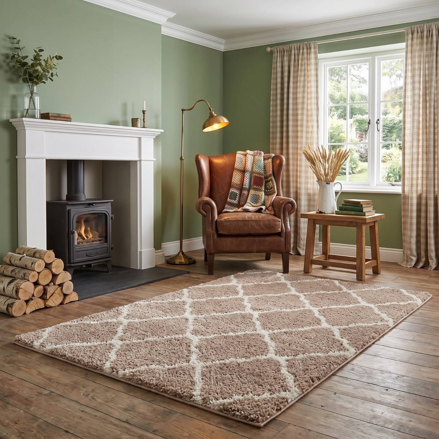 Moroccan Beige Shaggy Rug | 720