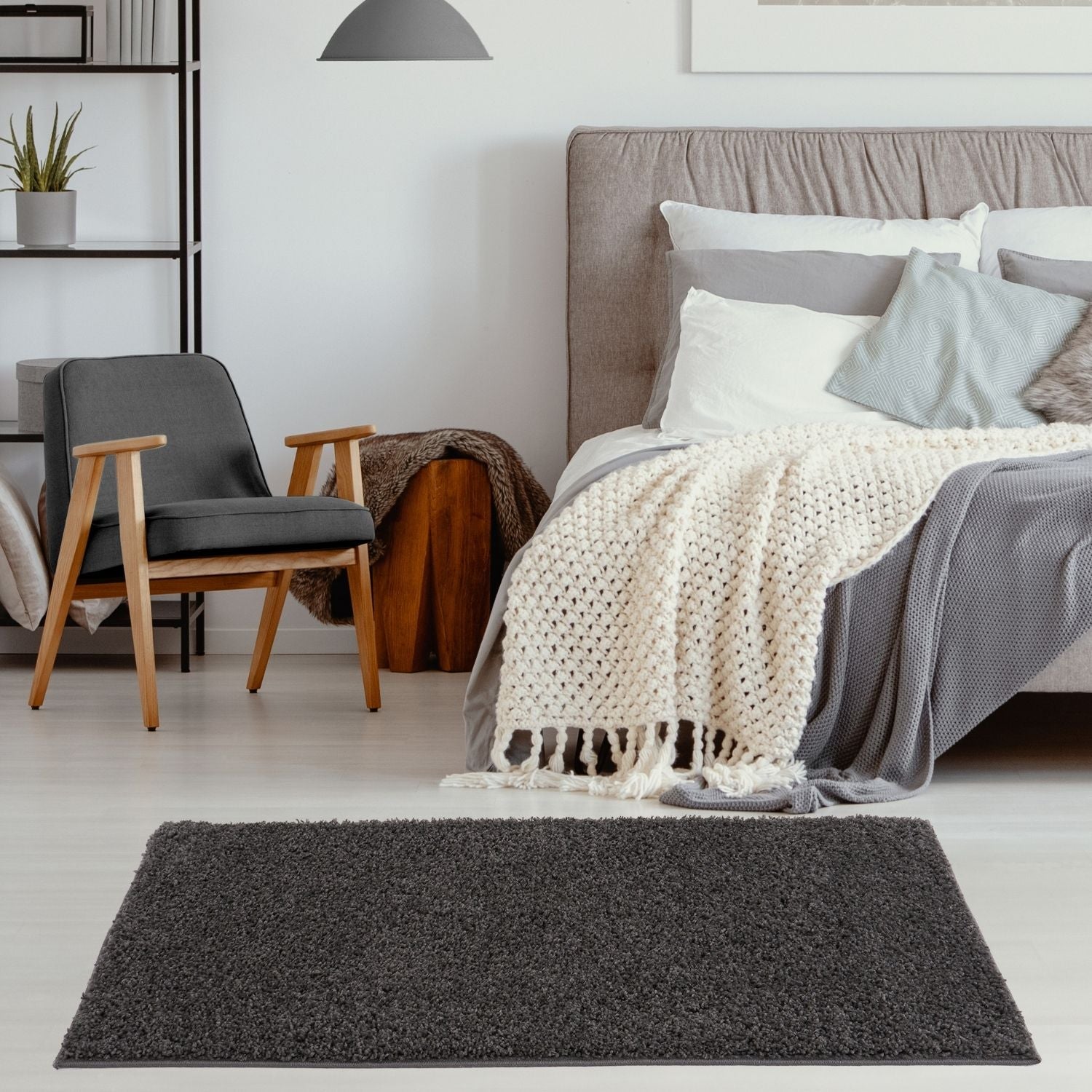 Myshaggy Solid Dark Grey Rug