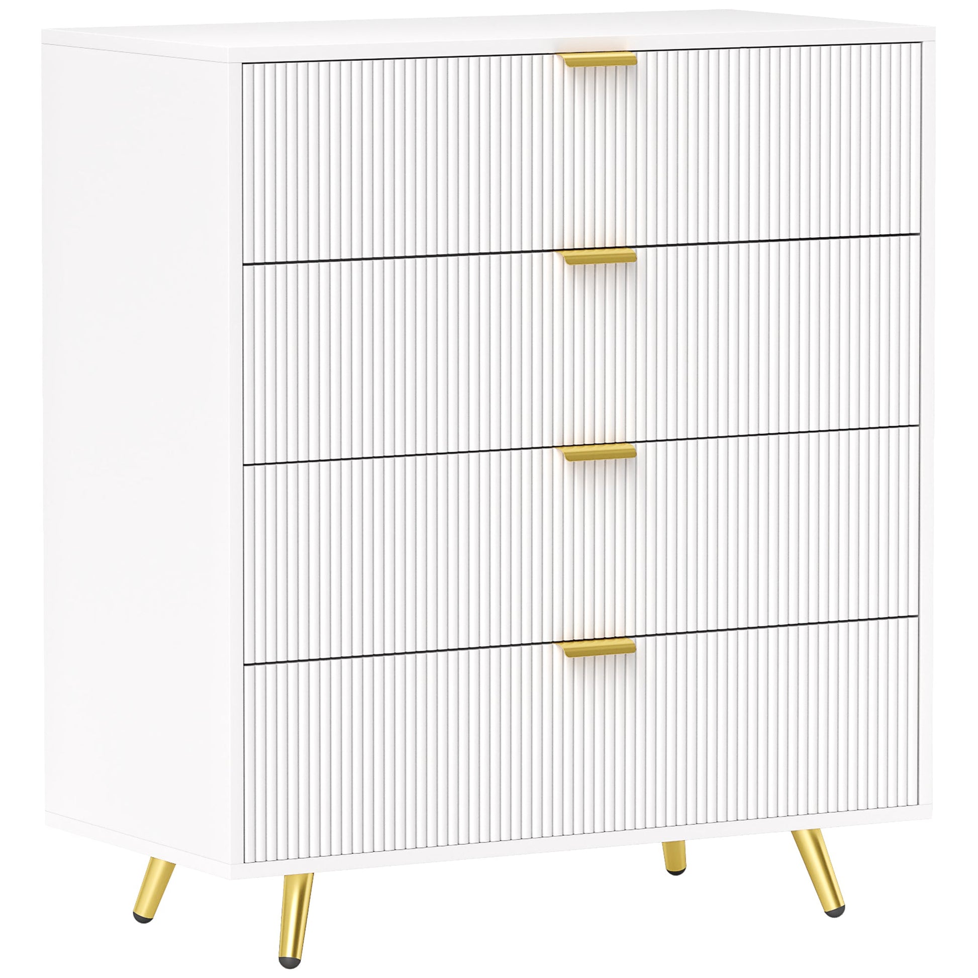 Elegant Four-Drawer Chest - White