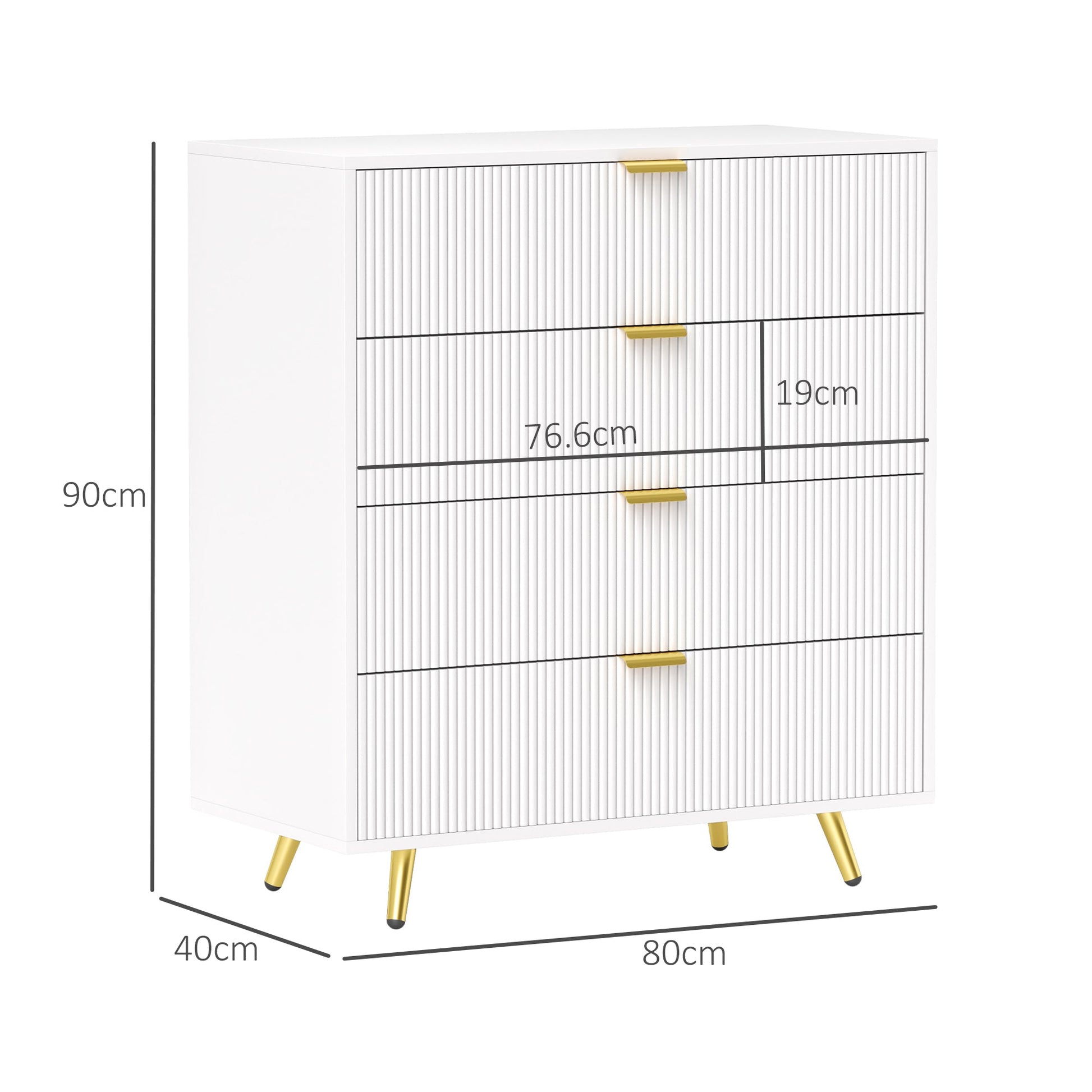 Elegant Four-Drawer Chest - White