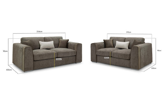 Luxurious 3+2 Sofa Set, Velvet Trimmed, Ultimate Comfort