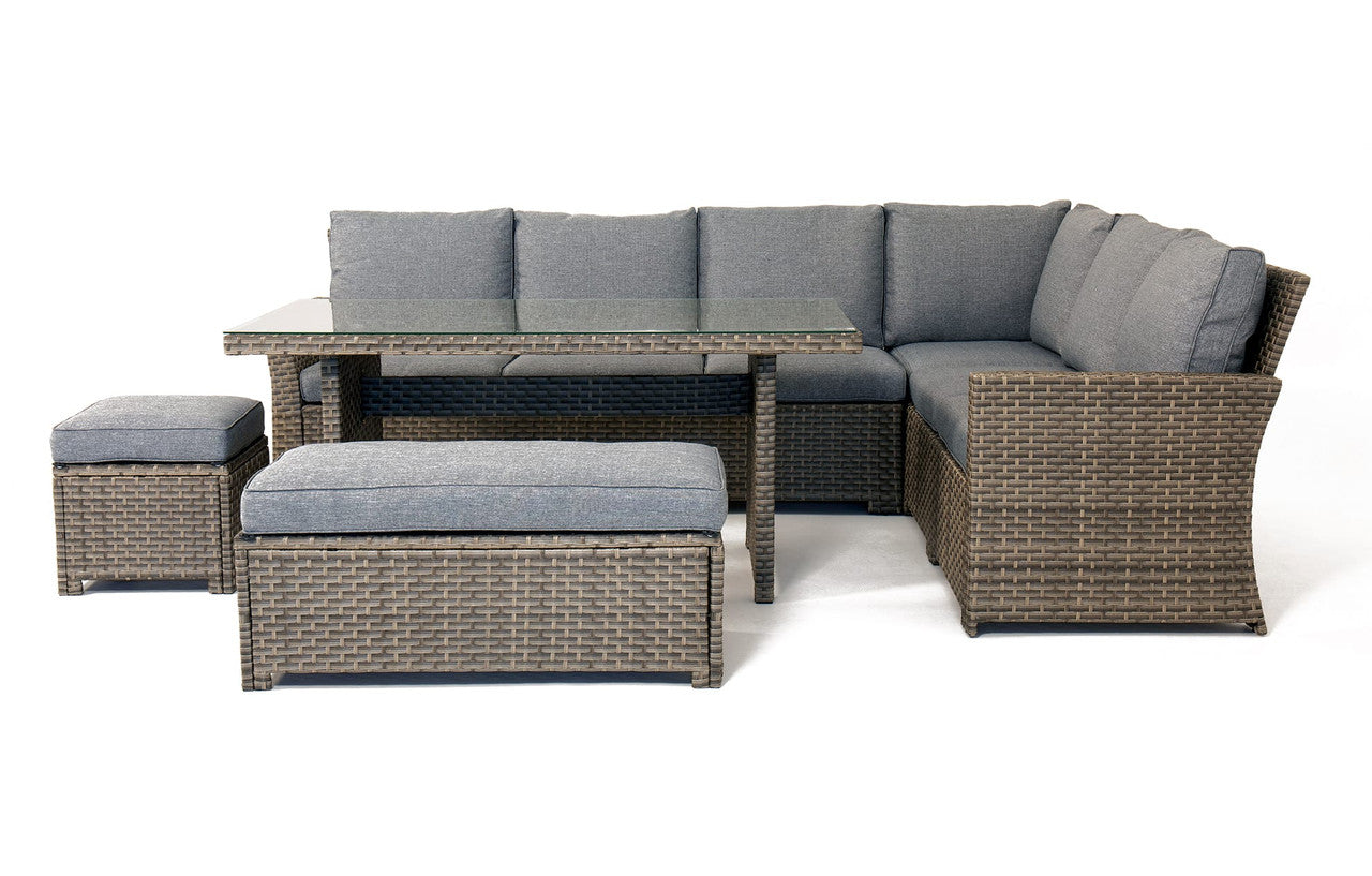 Palma Grey Rattan Garden Lounge Set, Cover and Cushion Box Bundle