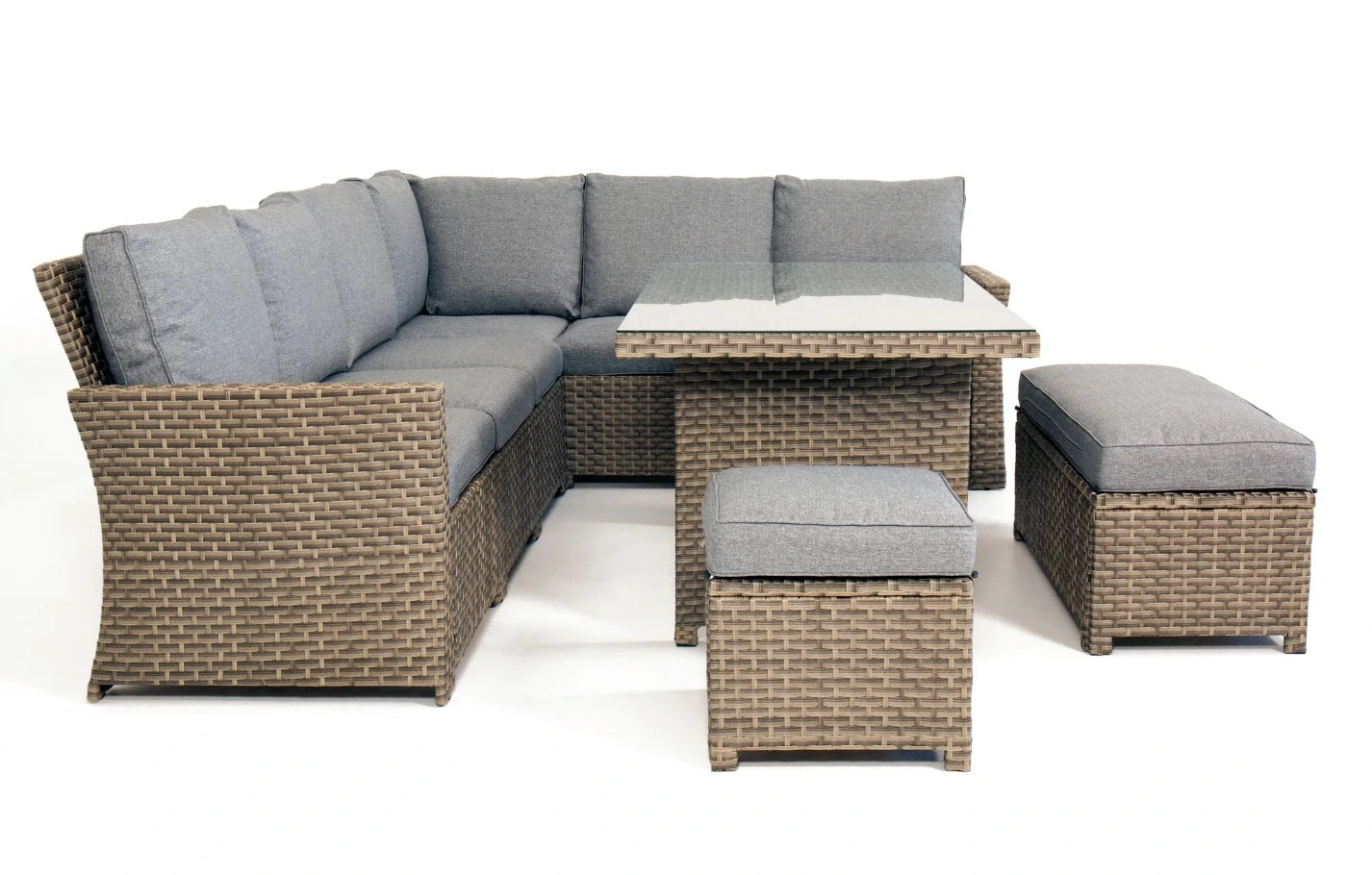 Palma Grey Rattan Garden Lounge Set and Cushion Box Bundle
