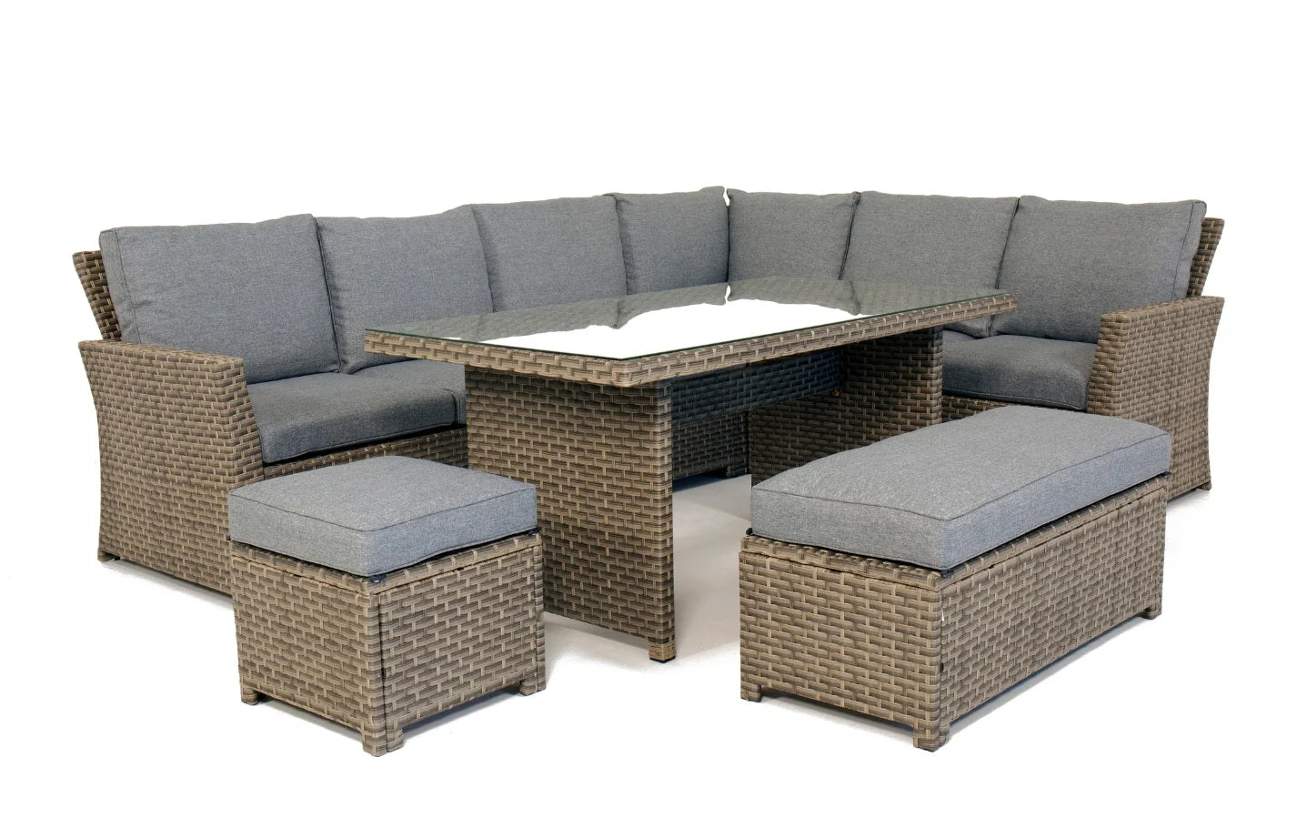Palma Grey Rattan Garden Lounge Set and Cushion Box Bundle