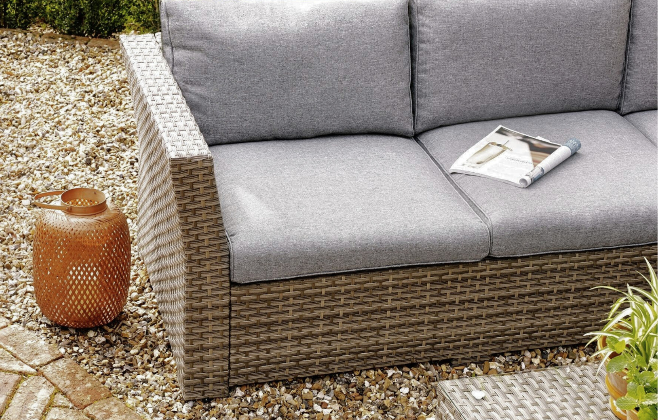 Chesterton Grey 5 Seater Polyrattan Corner Garden Sofa Set