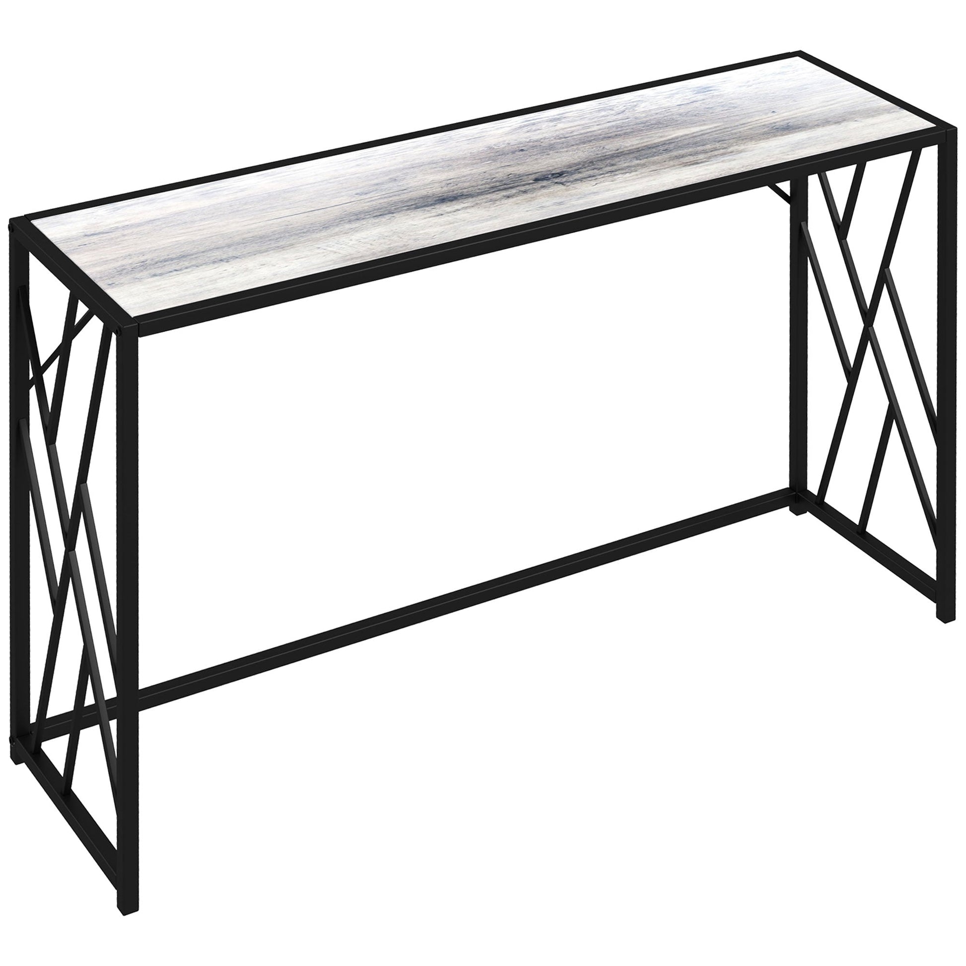 Console Table, Industrial Sofa Table with Metal Frame for Living Room, Hallway, 120cm, Grey