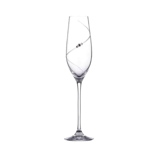 Diamante Champagne Flutes with Swarovski Crystals  - Gift Box of 6