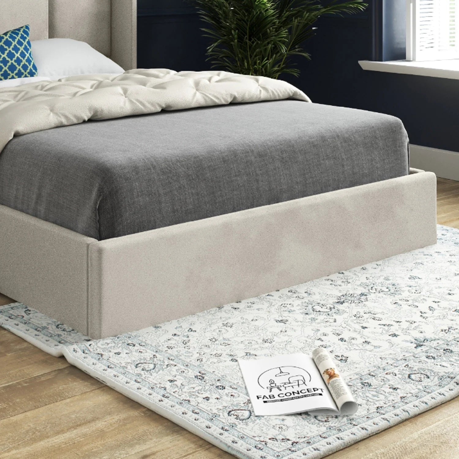 Monarch Straight Winged Upholstered Bed Frame