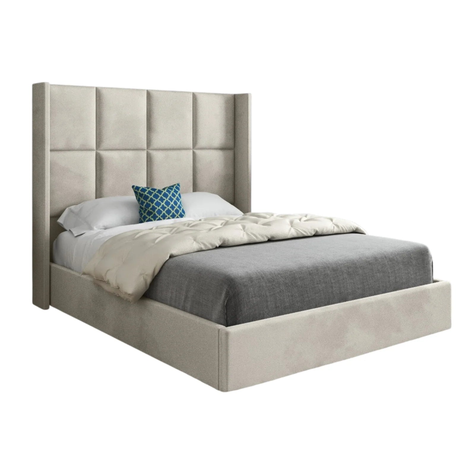Monarch Straight Winged Upholstered Bed Frame