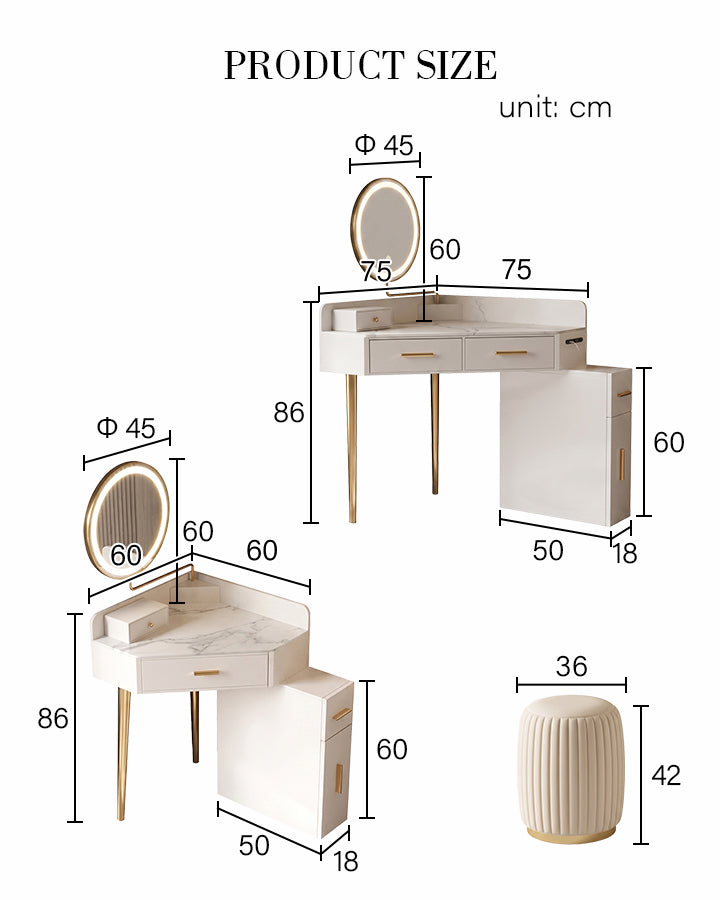 Raija Dressing Table, With USB Charger