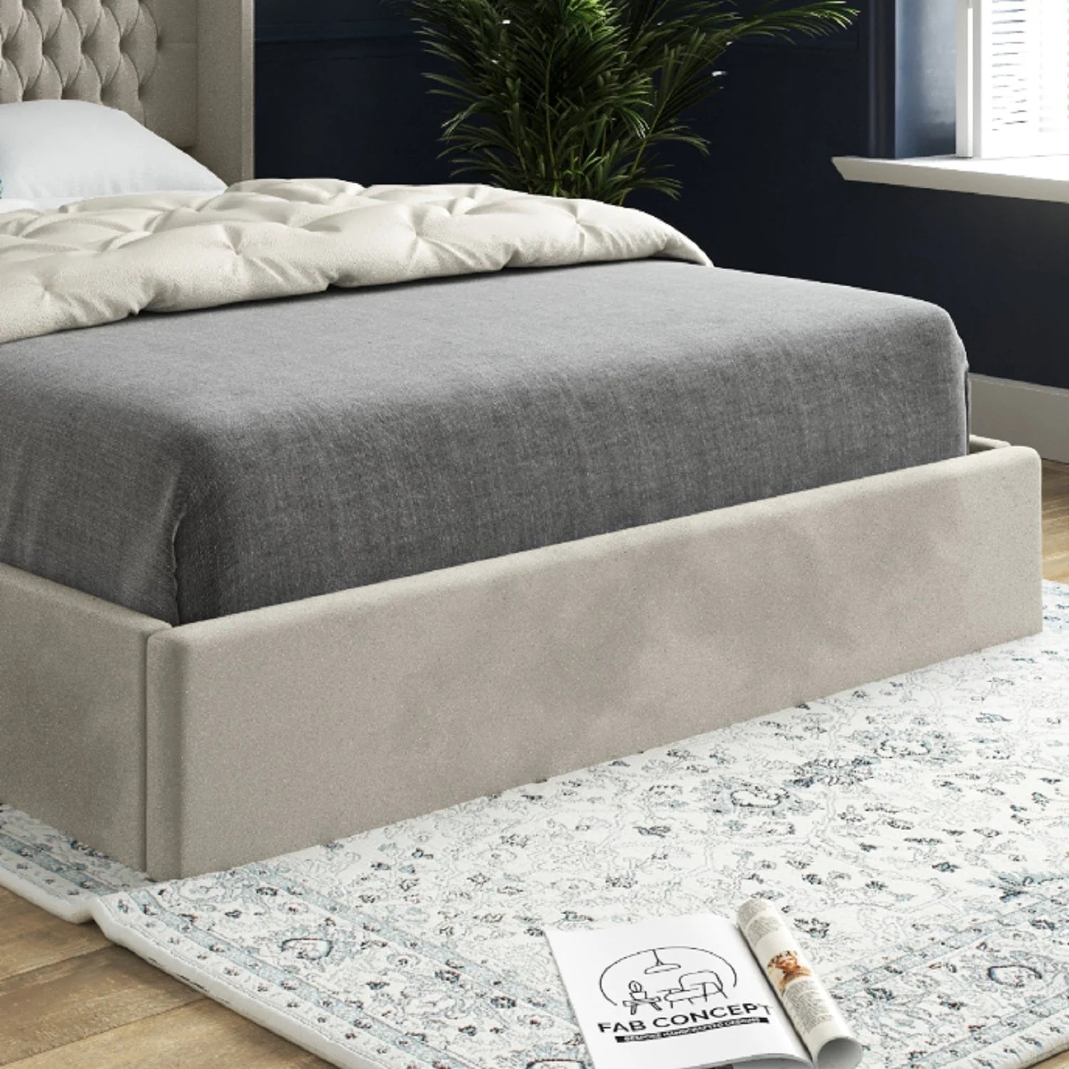 Victoria Curved Top Winged Upholstered Frame