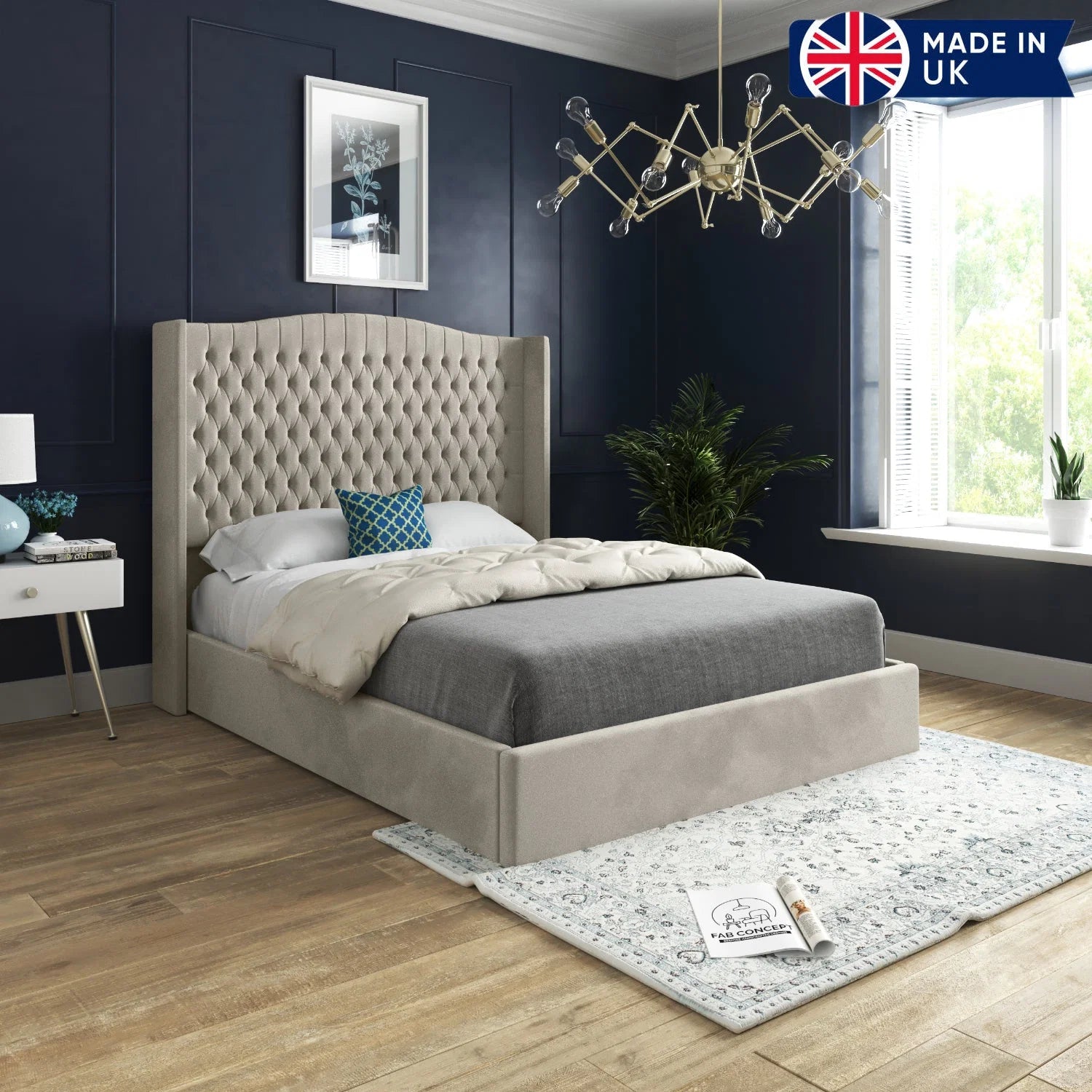 Victoria Curved Top Winged Upholstered Frame