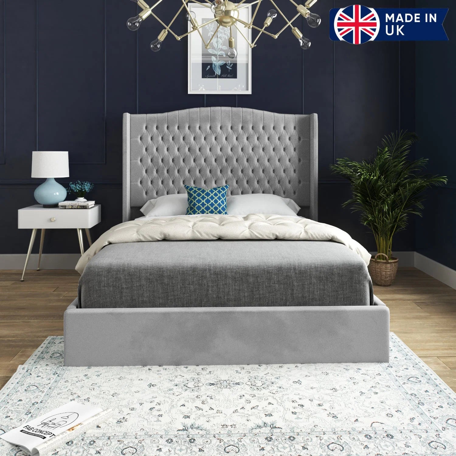 Victoria Curved Top Winged Upholstered Frame