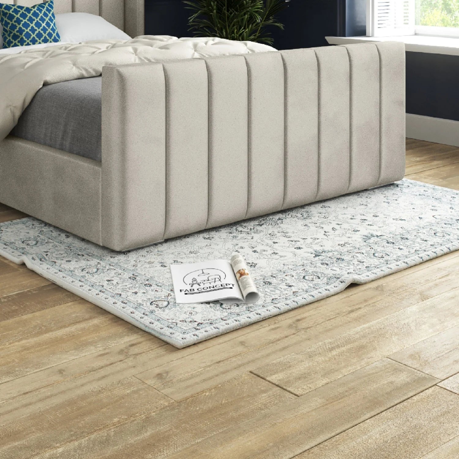 Albert Straight Winged Upholstered Bed Frame