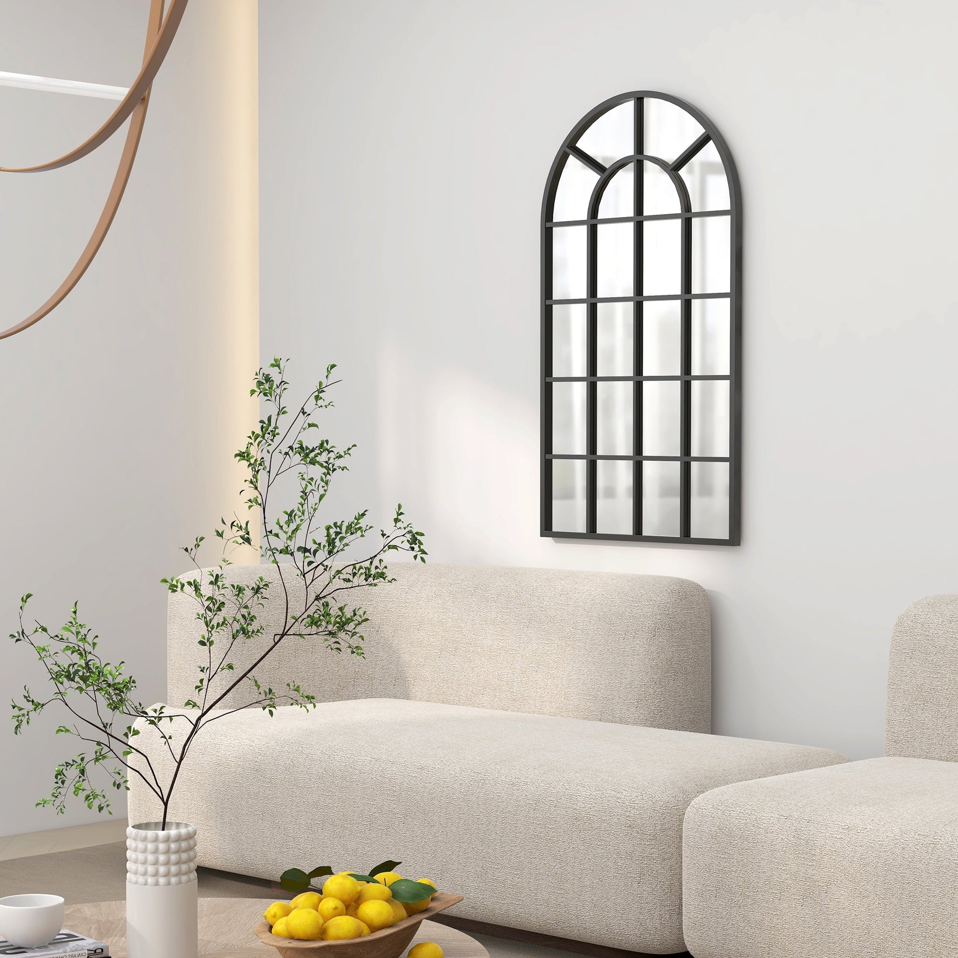 Arched Decorative Wall Mirror for Bedroom Living Room, Modern Window Bathroom Mirror for Home Decor