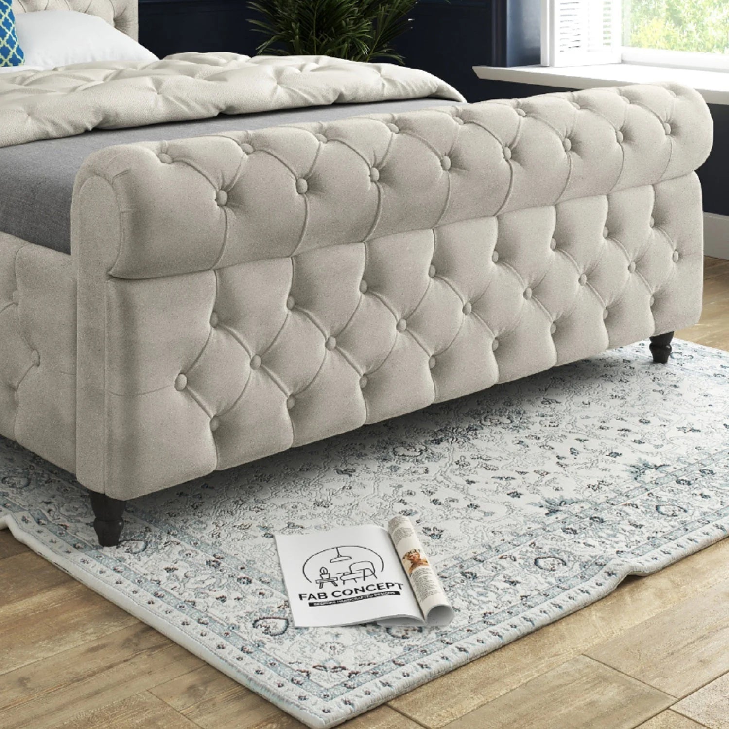 Windsor Sleigh Upholstered Bed Frame