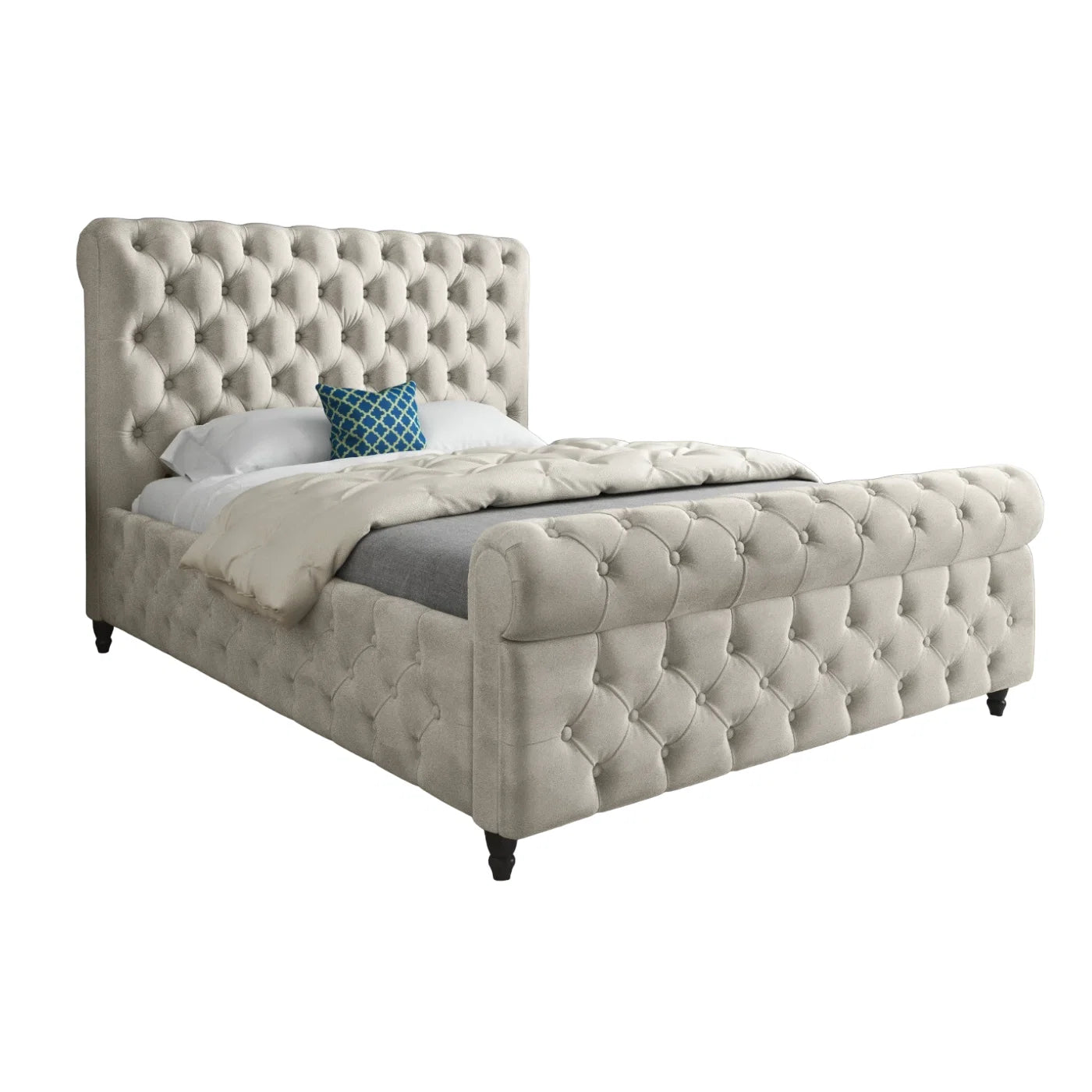 Windsor Sleigh Upholstered Bed Frame