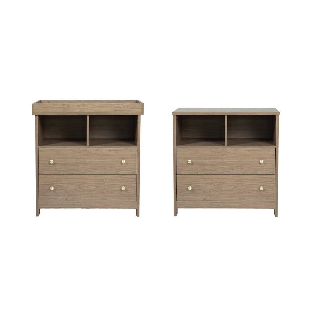 3 Piece Nursery Lullaby Luxe Walnut Bedroom Furniture Set
