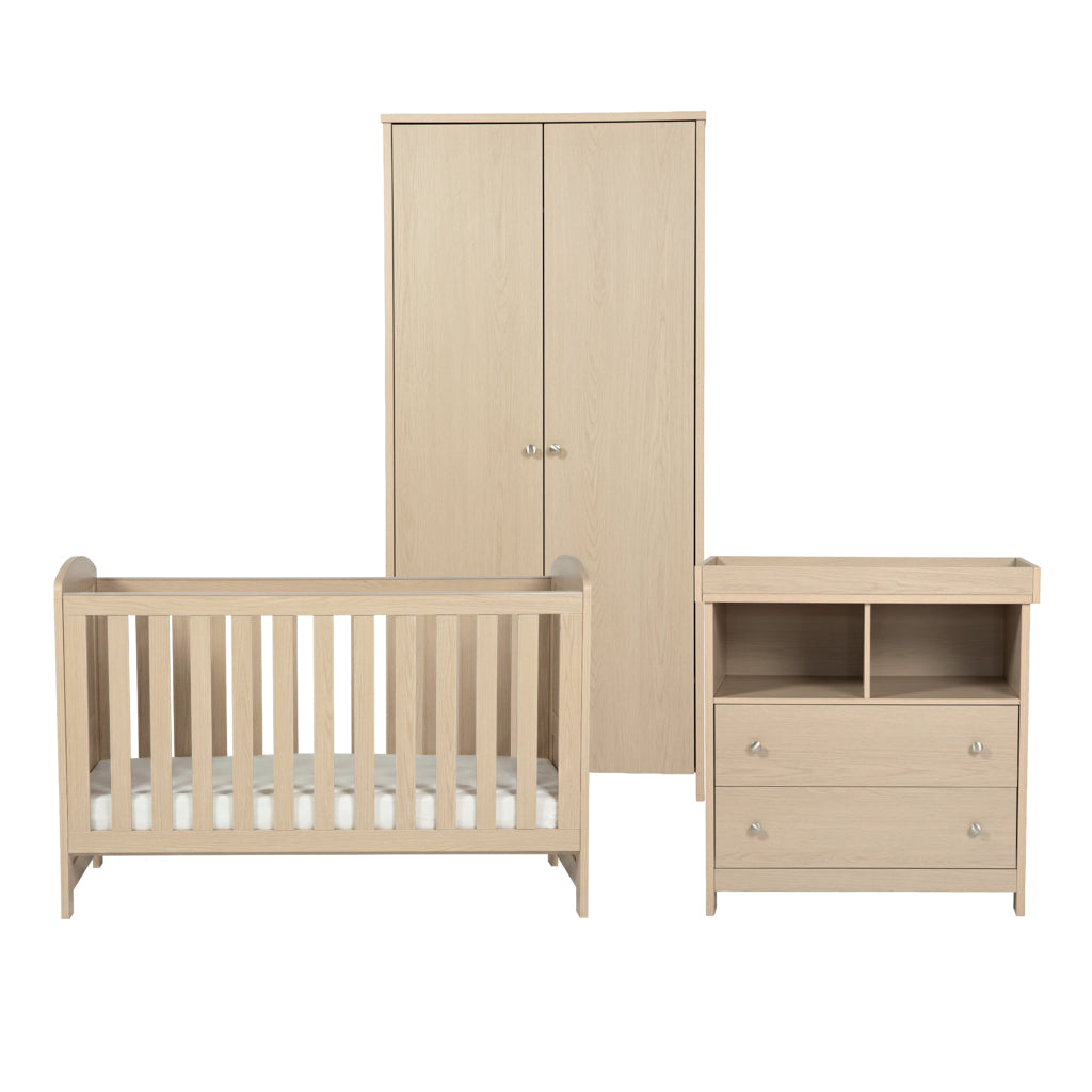 3 Piece Nursery Lullaby Luxe Nordic Bedroom Furniture Set
