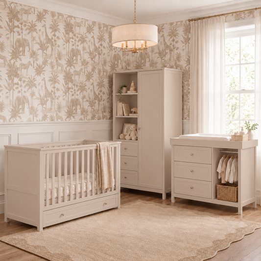 3 Piece Nursery Sleeping Meadow Cashmere Bedroom Furniture Set