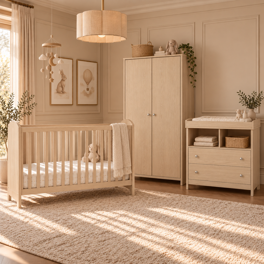3 Piece Nursery Lullaby Luxe Nordic Bedroom Furniture Set