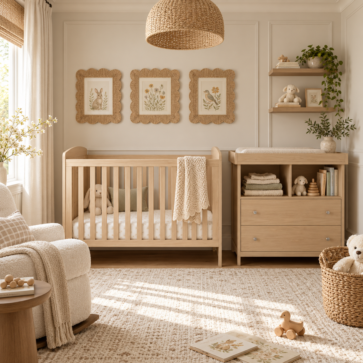 2 Piece Nursery Lullaby Luxe Nordic Bedroom Furniture Set