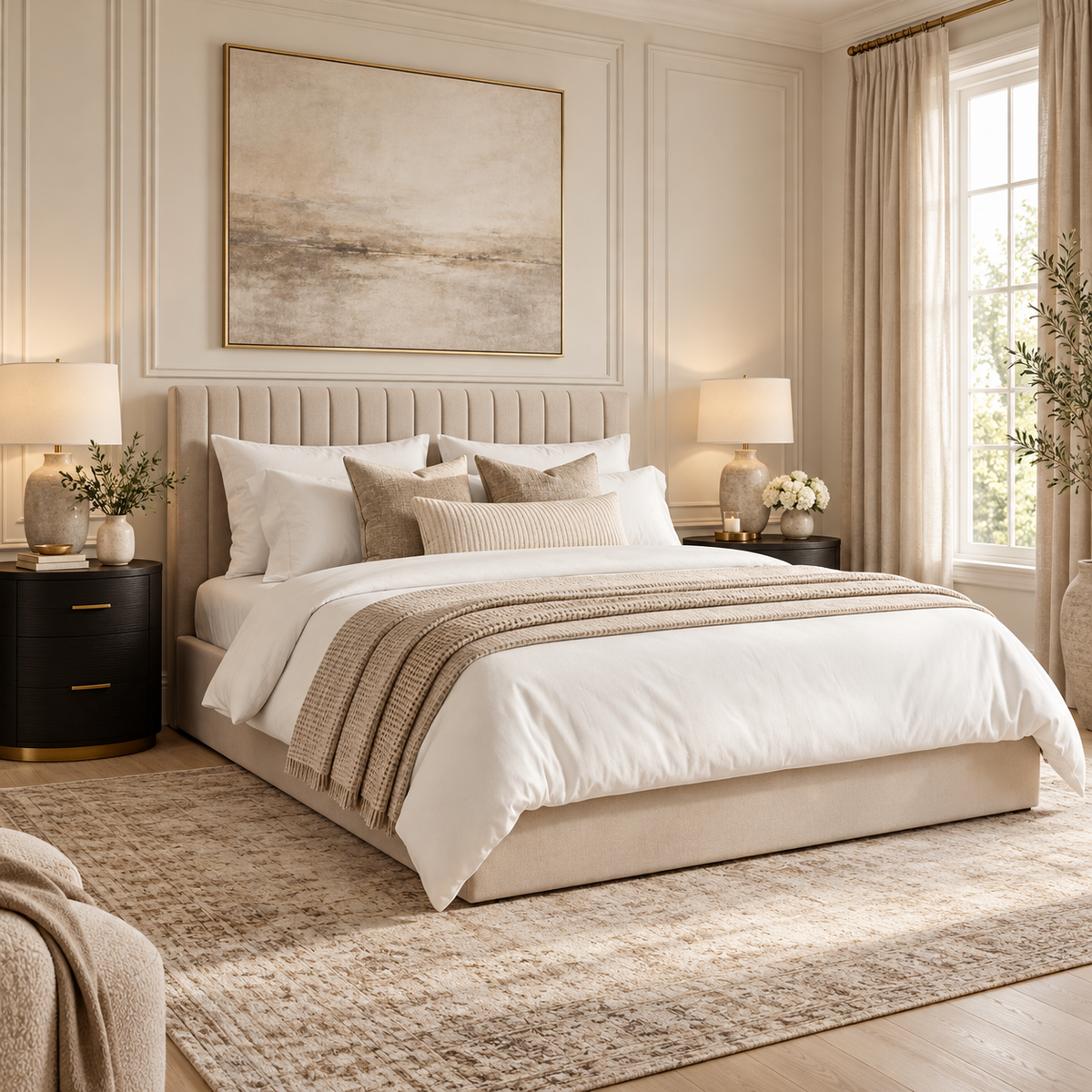 Zara Velvet Fabric Ottoman Bed