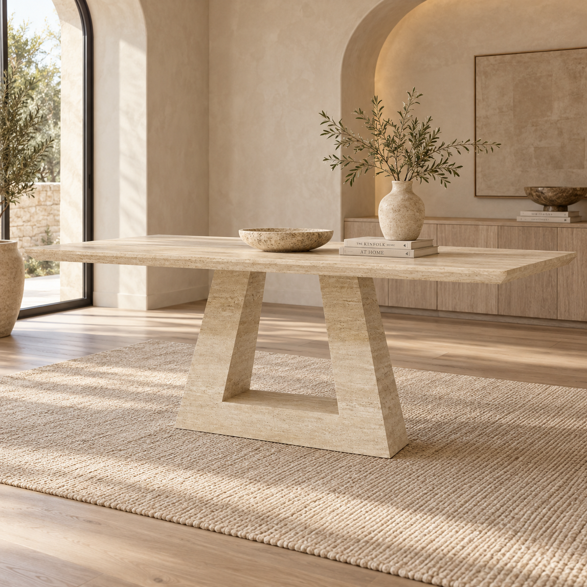 Palermo Beige Marble Dining Table - 160cm/180cm/200cm
