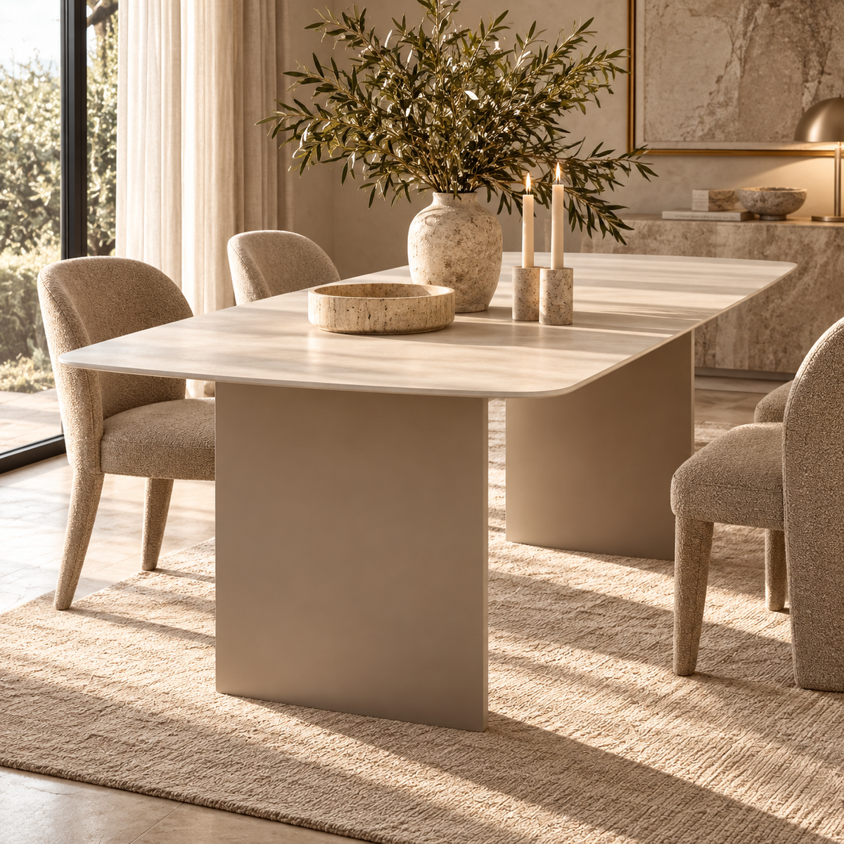 Salvator Rectangular Glass Table 180cm