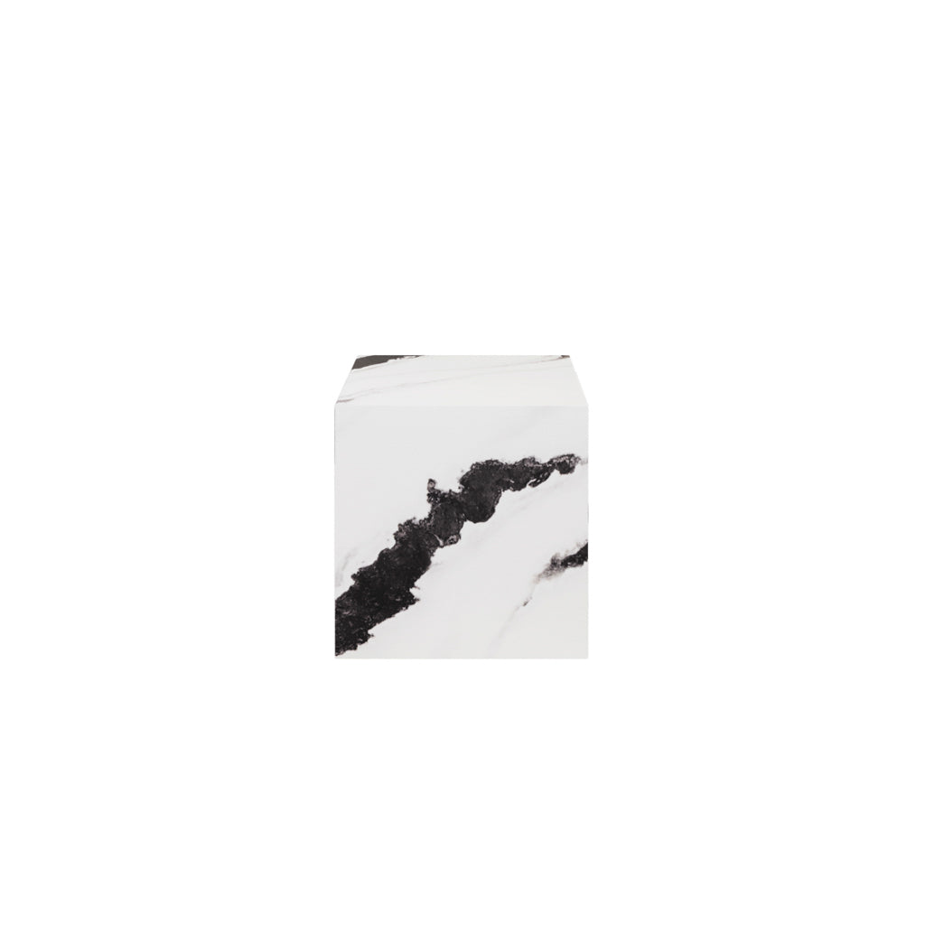 San Leo White Black Marble Side Table