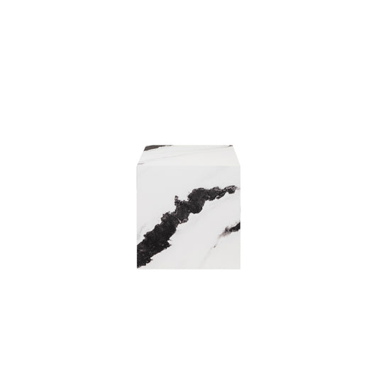 San Leo White Black Marble Side Table