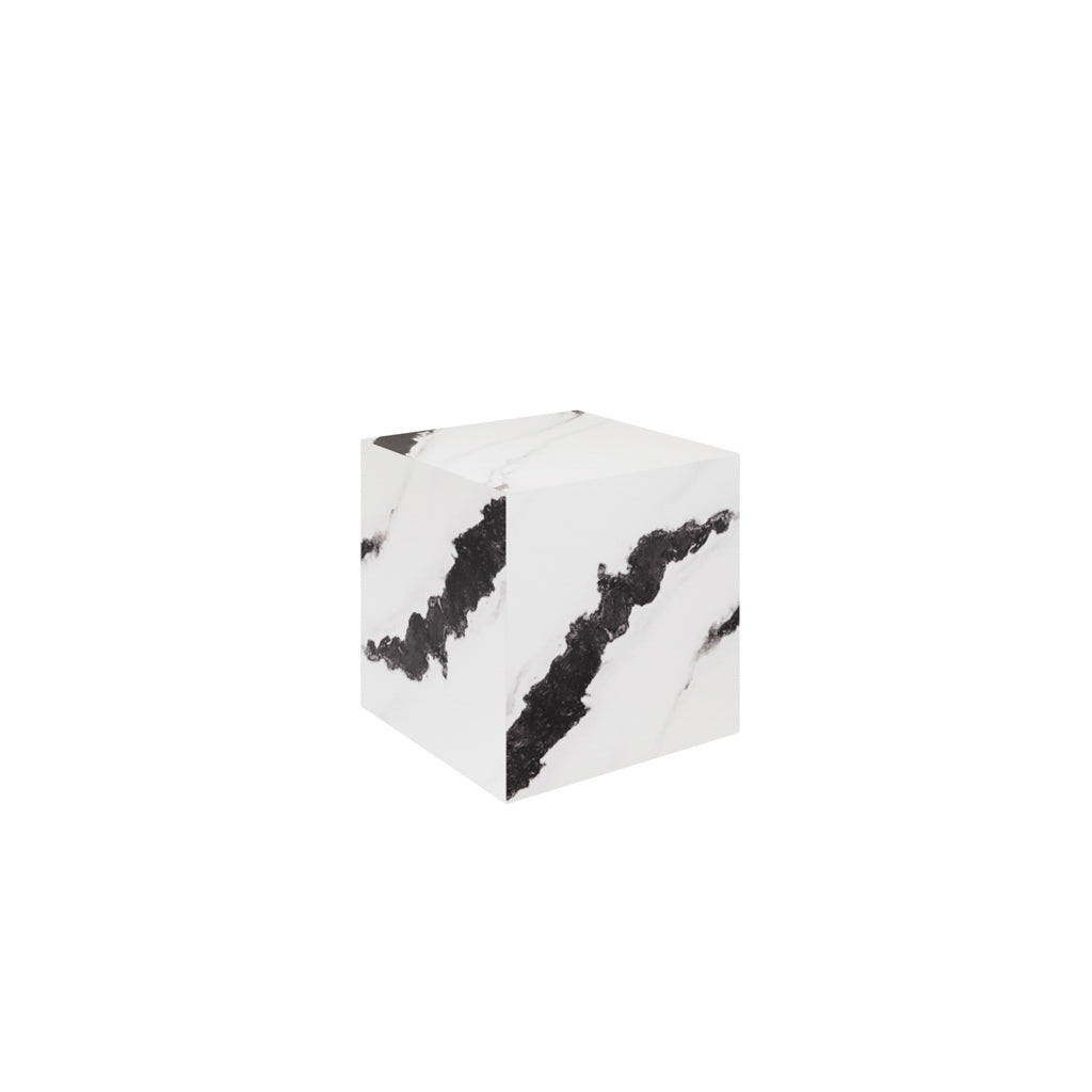 San Leo White Black Marble Side Table