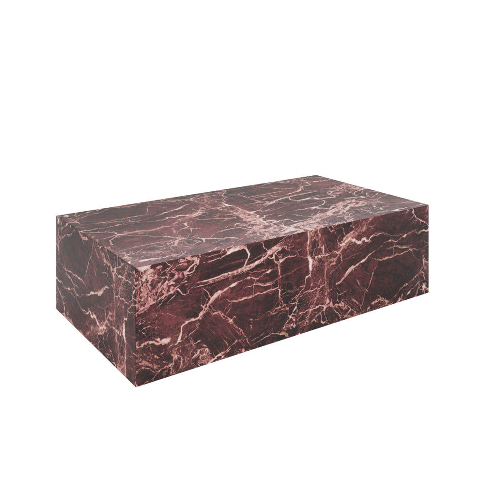 San Leo Rectangular Red Burgundy Coffee Table