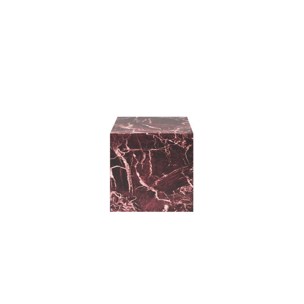 San Leo Red Burgundy Marble Side Table