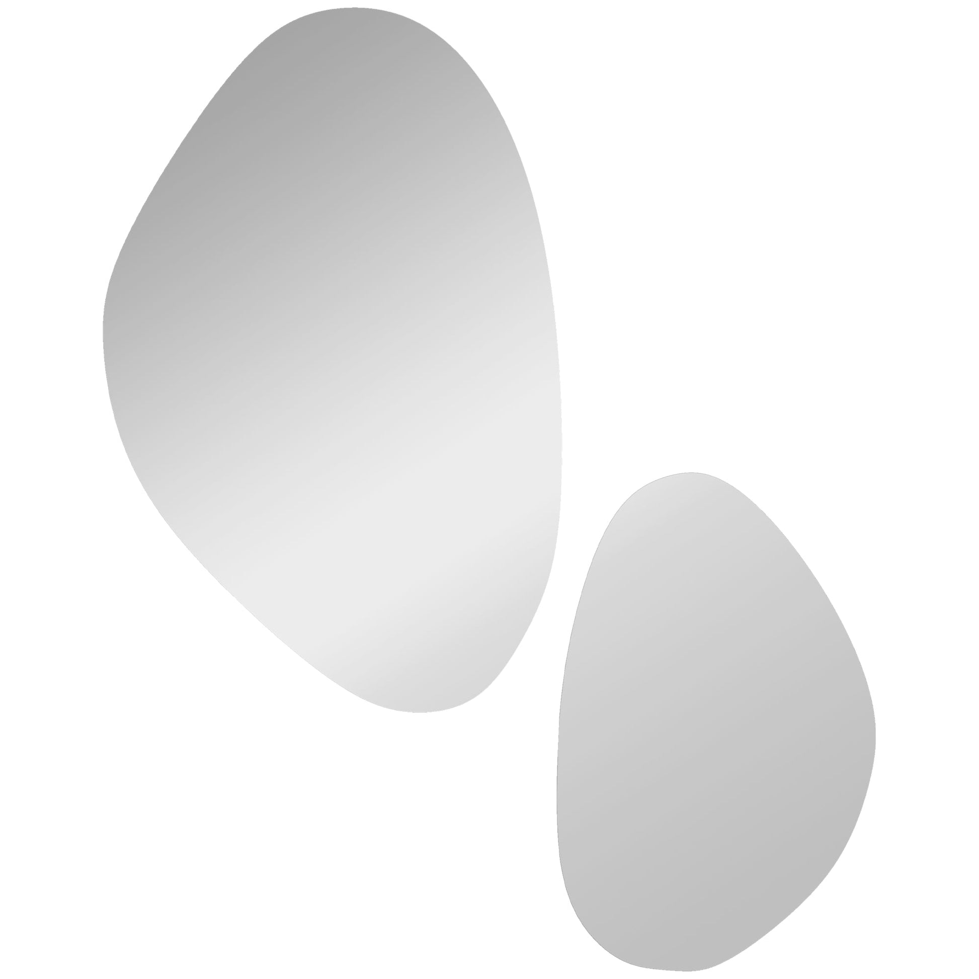 Set of 2 Pebble-Shaped Wall Mirror - Gold Tone