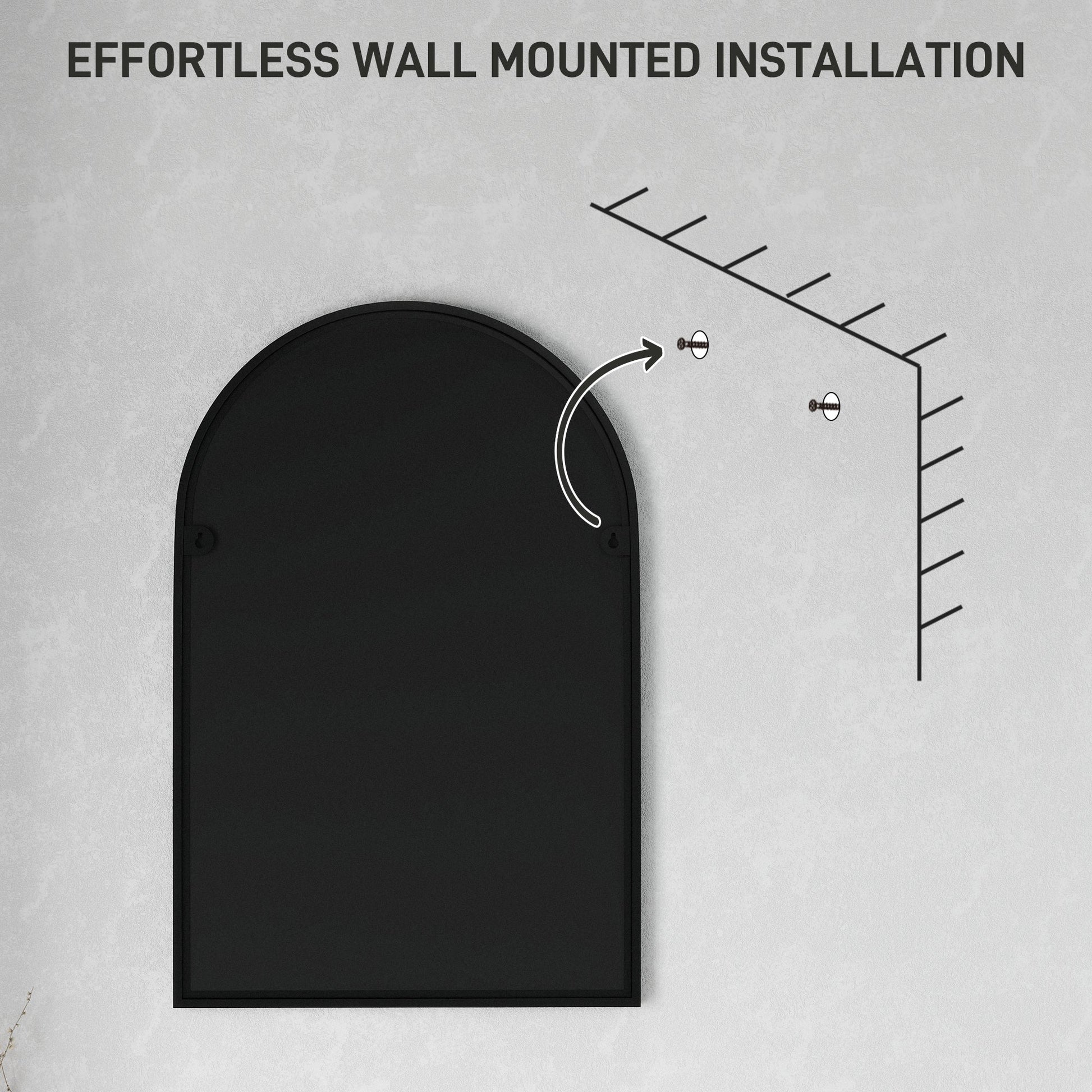 Arched Home Mirror - Black