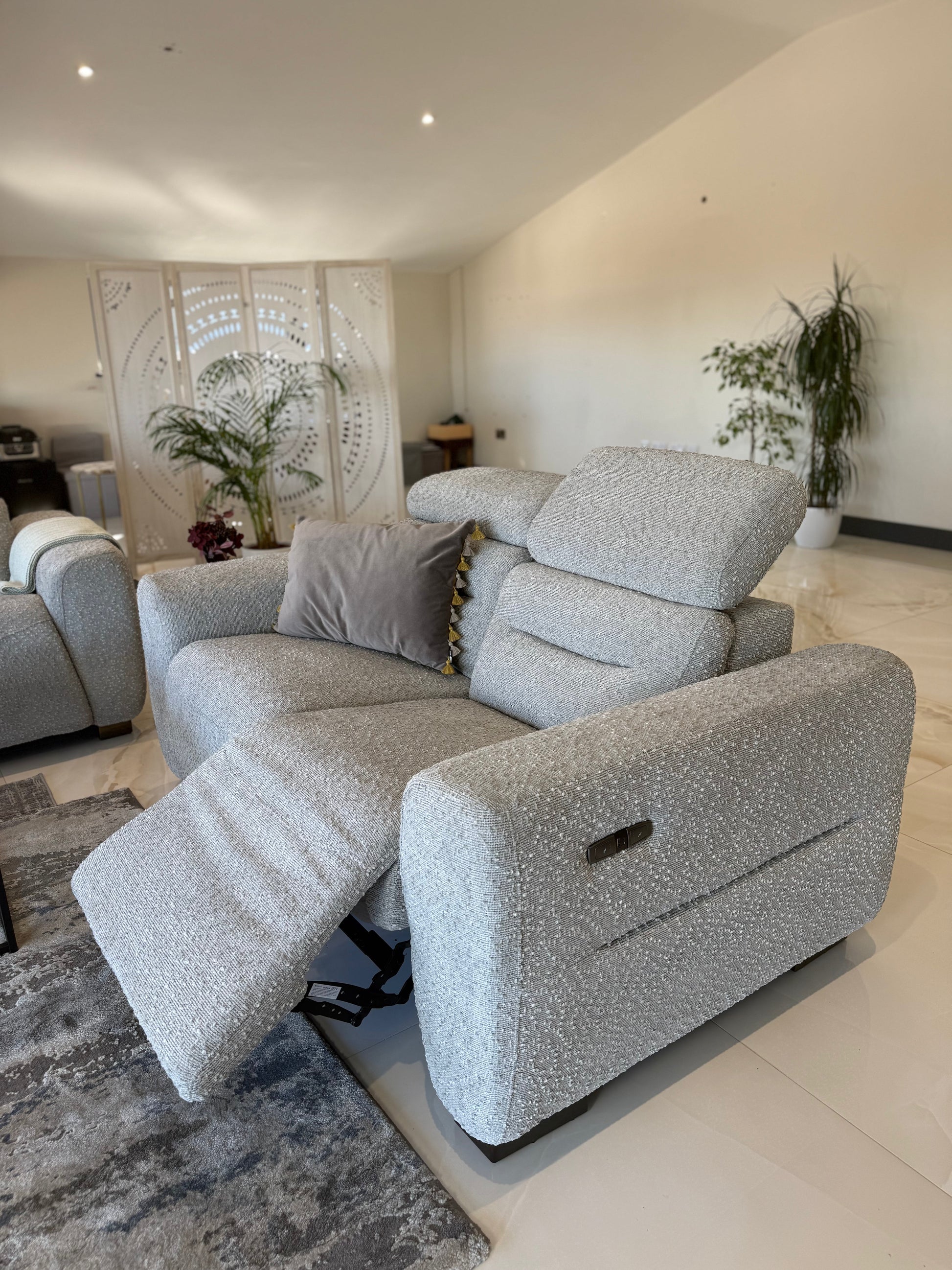 Tokyo Electric Recliner Grey 2 Seater