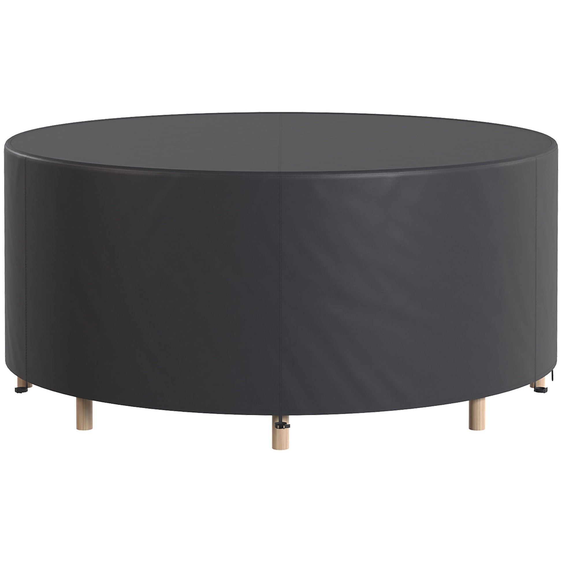 Round Garden Furniture Cover, Waterproof Garden Table Cover, 420D Heavy Duty Oxford for Outdoor, Dia.214 x 70 cm, Black