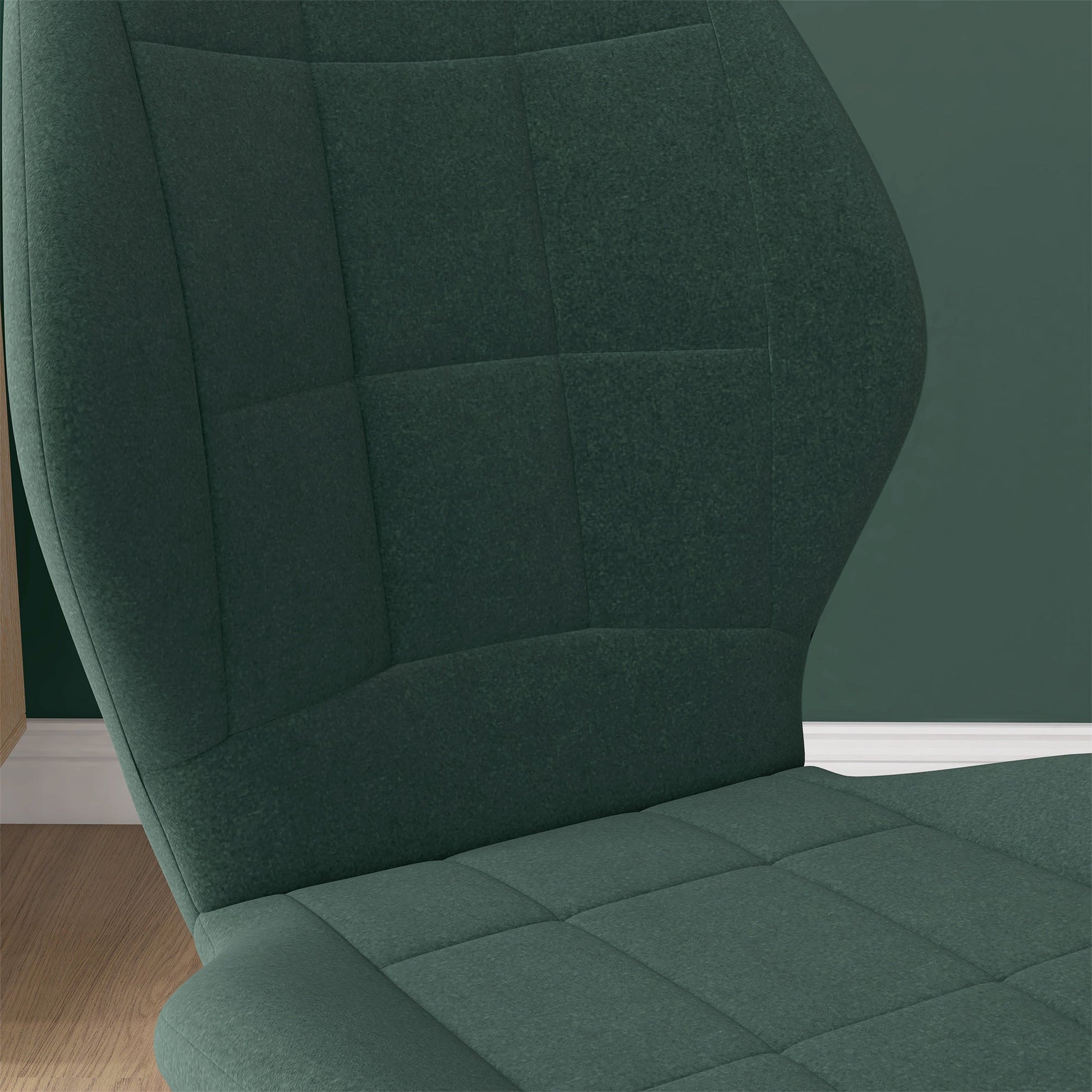 Set of Four Flannel Relaxed Tub Dining Chairs x4 - Green