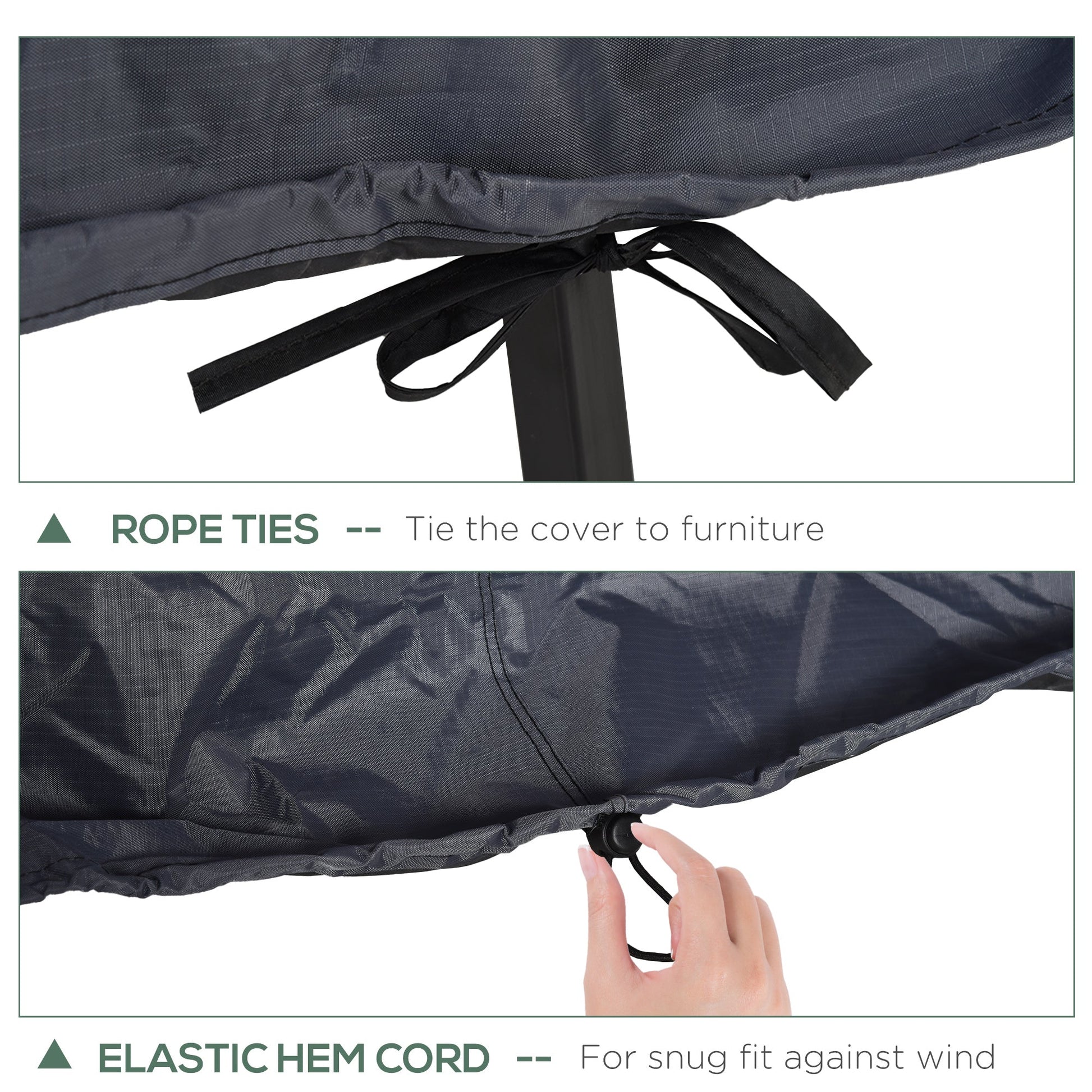 Garden Furniture Cover, Waterproof Windproof 420D Heavy Duty Oxford Fabric    Rattan Furniture Cover, Rectangular Outdoor Table Chair Set Cover, 235 x 135 x 94cm