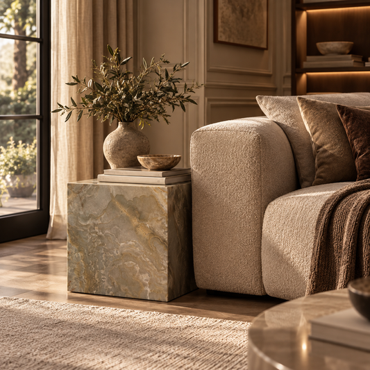 San Leo Sage Onyx Marble Side Table