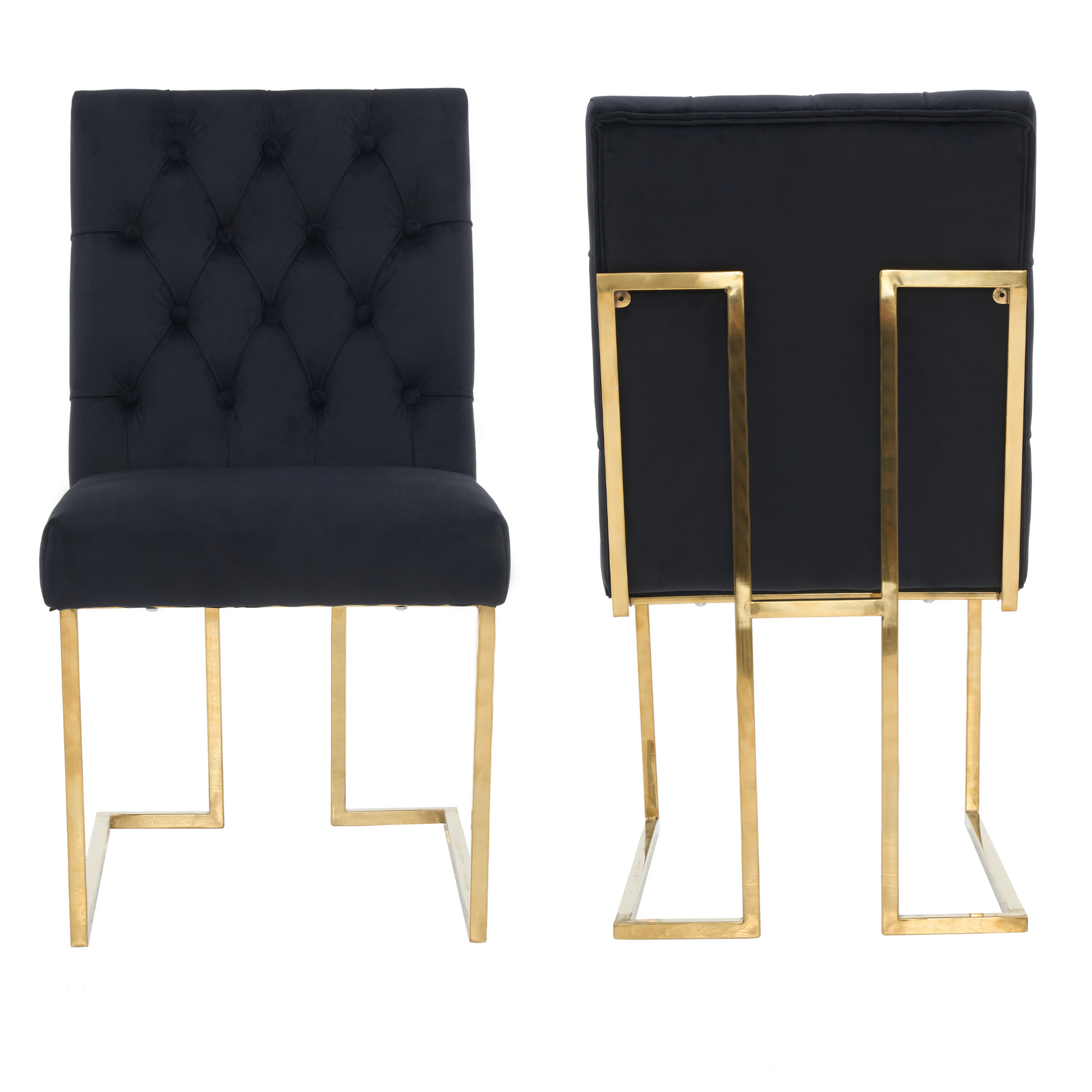 Siena Tufted Velvet Dining Chair – Gold Frame, Modern Luxury Accent