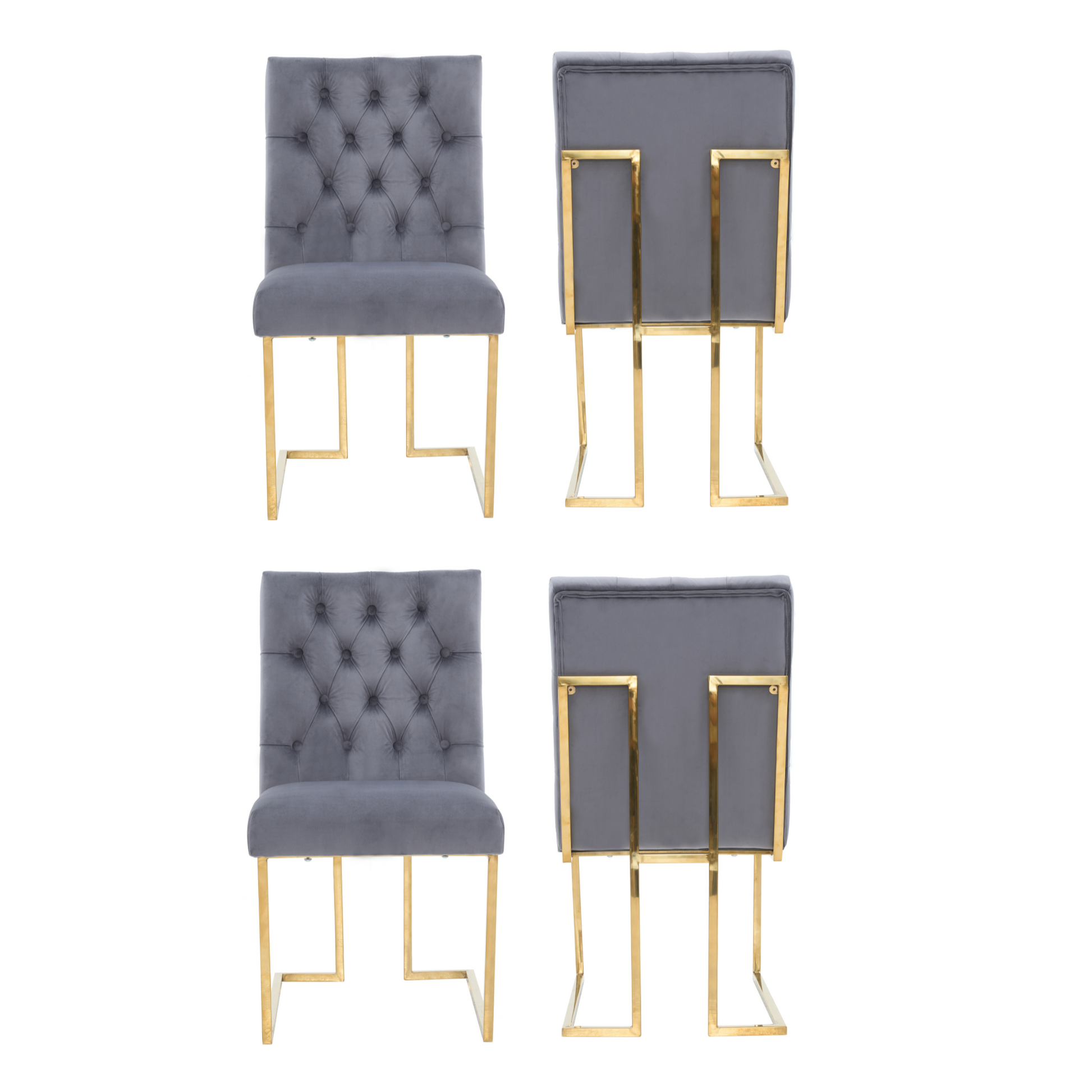 Siena Tufted Velvet Dining Chair – Gold Frame, Modern Luxury Accent