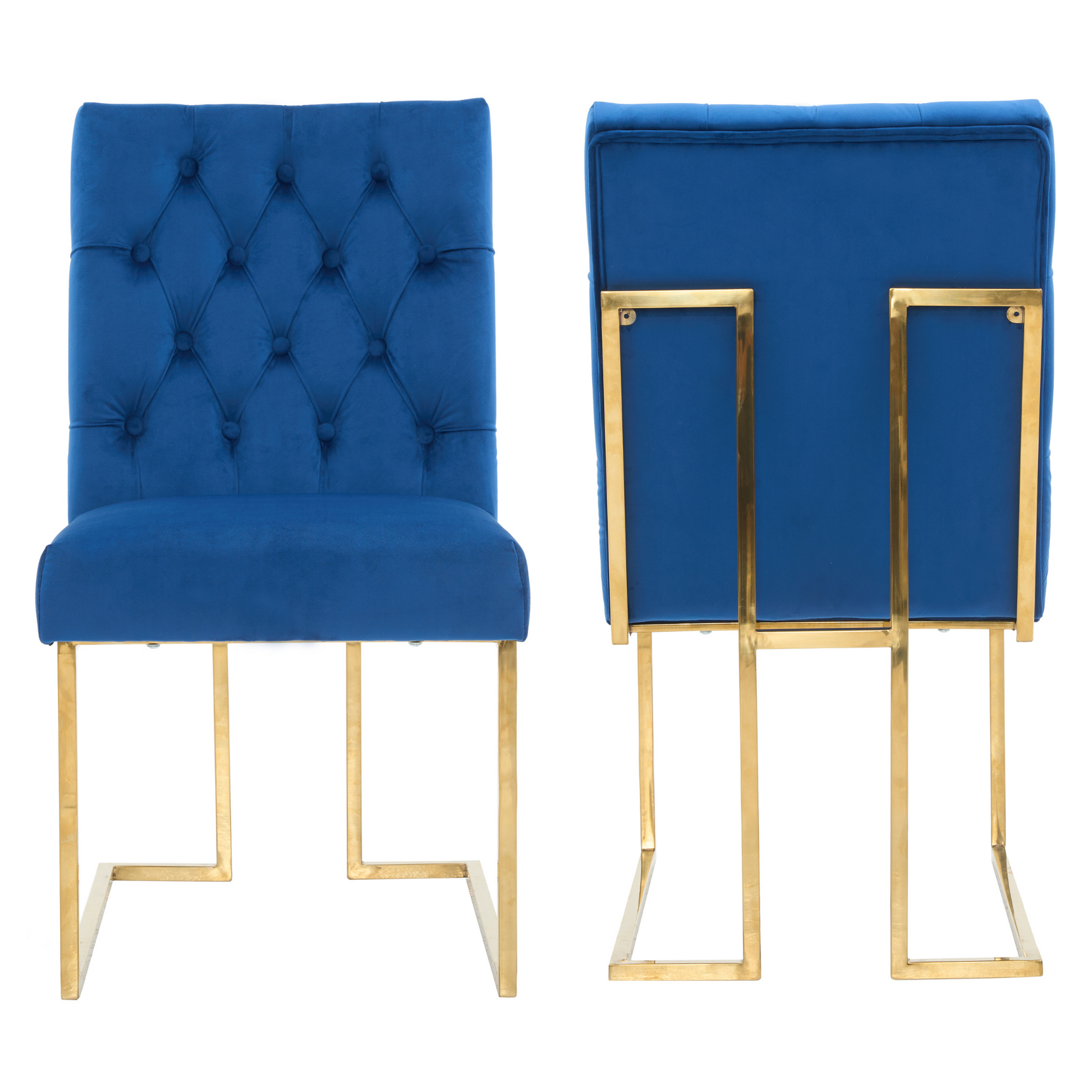Siena Tufted Velvet Dining Chair – Gold Frame, Modern Luxury Accent