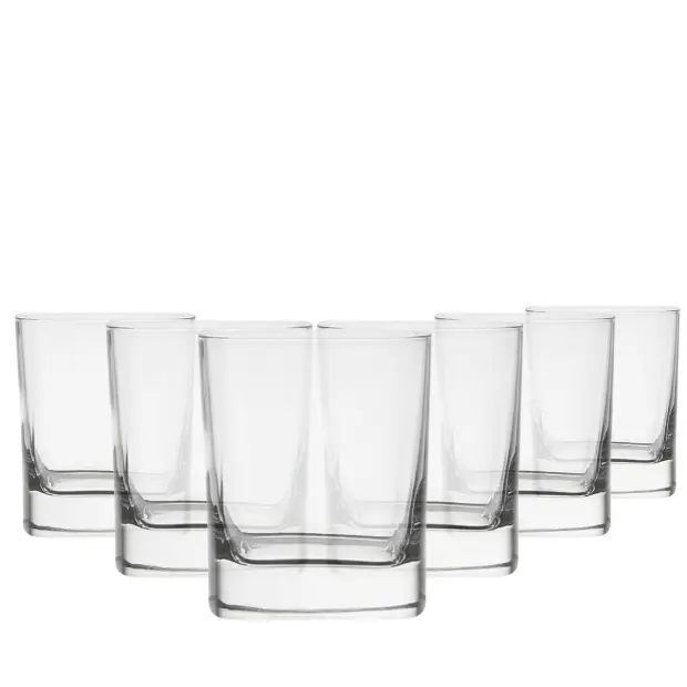 Luigi Bormioli Double Old Fashioned Square Glass Whisky Tumblers - 290ml - Set of 6