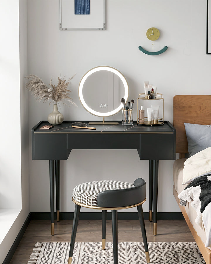Dressing Table With LED Mirror, Clearance, Blcak