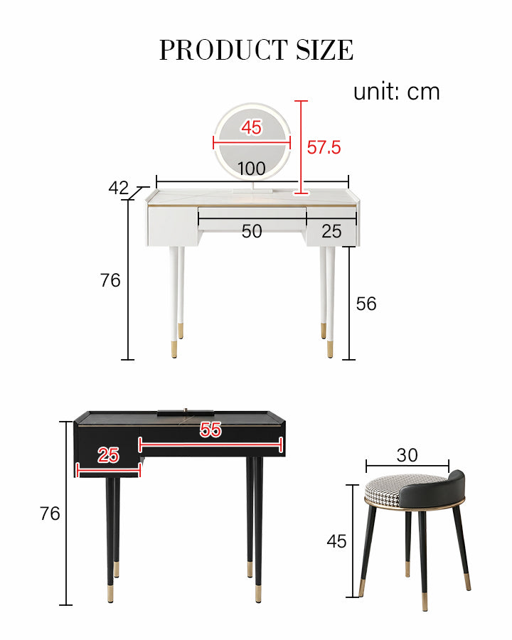 Dressing Table With LED Mirror, Clearance, Blcak