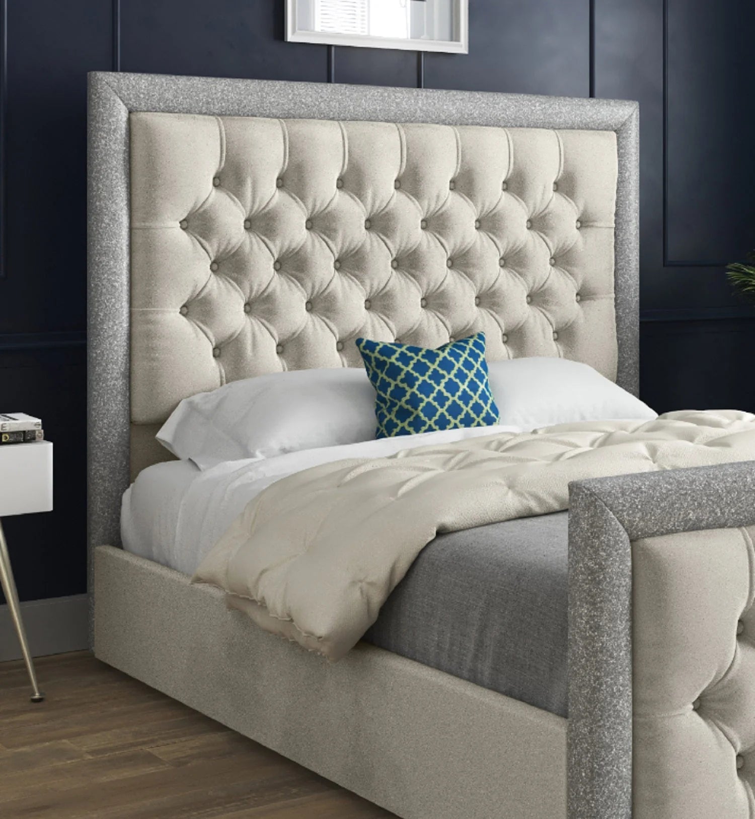 Anne Glitter Border Upholstered Bed Frame